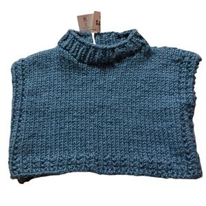 Vintage Blue knit crop top, Dickie, medium